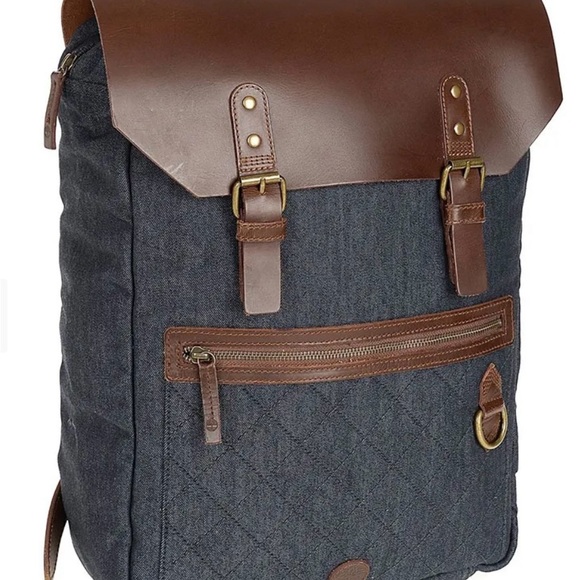 TIMBERLAND - BACKPACK - DARK DENIM and BROWN LEATHER - Picture 4 of 8